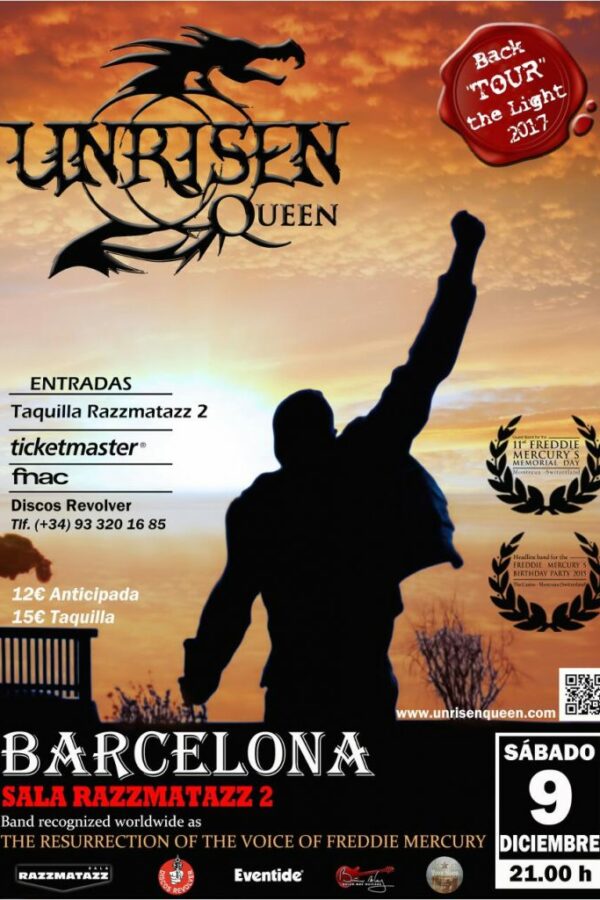 Unrisen Queen Concert Posters - BARCELONA 2017